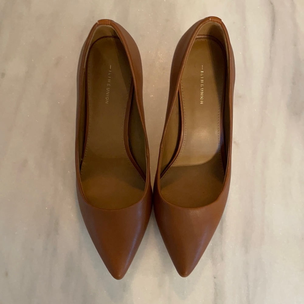 14th & Union Faux Cognac Leather Heels